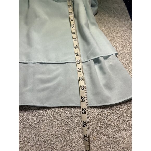 J.Crew J Crew Light Blue Sleeveless Tiered Blouse Back Keyhole Pleated Sz 0 - Picture 9 of 9